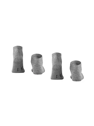 FALKE | Socquettes de sport lot de 2 "Happy" (gris clair chiné) | grau